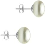 Cadouri si Perle Cercei de Aur Alb cu Perle Naturale Albe de 10 mm - Cadouri si perle