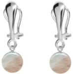 Cadouri si Perle Cercei Argint, Tip Clipsuri, cu Pietre Semipretioase Naturale de Cuart Roz de 8 mm