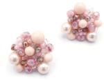 Zia Fashion Cercei roz pal rotunzi cu perle, Zia Fashion, Little Pink Drops