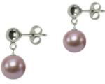 Cadouri si Perle Cercei de Aur Alb cu Perla Naturala Lavanda - Cadouri si perle