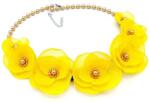 Zia Fashion Colier elegant cu perle si flori, culoarea galben, Sunshine, Zia Fashion