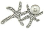 Cadouri si Perle Brosa Pandantiv Stea de Mare cu Perla Naturala Alba, Mare, de 10 mm - Cadouri si perle