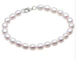 Cadouri si Perle Bratara Perle Naturale Ovale Albe cu Inchizatoare Argint - Cadouri si perle