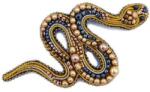 Zia Fashion Brosa sarpe auriu cu perle, handmade, Snake, Zia Fashion