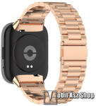  Fém okosóra szíj - ROSE GOLD - rozsdamentes acél, csatos, 185mm hosszú - Xiaomi Redmi Watch 3 Active / Watch 3 Lite