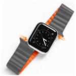 Apple Watch 1-6, SE (42 / 44 mm) / Watch 7 (45 mm), szilikon pótszíj, mágneses zár, Dux Ducis Chain, szürke/narancssárga - tok-shop