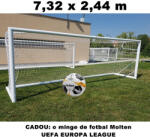 Anastasia & P-Sport Poarta fotbal 7, 32 x 2, 44 m, mobila, aluminiu 120x100 mm + minge fotbal Molten (FL1.2)