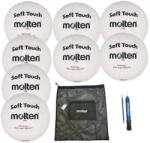 Molten Pachet 8 mingi volei Molten VP5 Soft Touch, foarte rezistenta, marime 5 + sac Molten + pompa DHP21 (8XVP5-SPB-DHP)