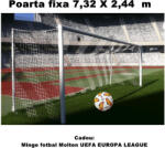 Anastasia & P-Sport Poarta de fotbal profesionala aluminiu, fixa 7, 32 x 2, 44 m dimensiune oficiala, (FL1.1)
