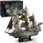 CubicFun Puzzle 3d cu LED, Flying Dutchman, 360 piese, CubicFun ACUL527H (CUL527H) Puzzle