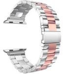Apple Watch 4/5/6/7/8/9/SE (38/40/41mm) TRPH fém óraszíj ezüst-rózsaszín színű