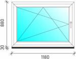  120×90 Bukó-nyíló műanyag ablak
