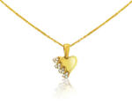 Ékszerkirály 14k arany medál, szív, kristályokkal díszítve (AM080)