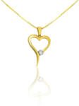 Ékszerkirály 14k arany medál, áramvonalas szív kristállyal (AM084)