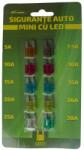 Ro Group Set 10 sigurante auto mini cu led RoGroup, 12V, produs certificat RAR
