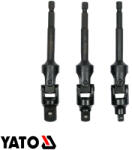 TOYA YT-04641 csuklós dugókulcs adapter készlet 1/4" hex >>> 1/4"-3/8"-1/2" négyzet , CrV (L=125 mm) (YT-04641)