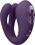 VIVE Yoko Triple Action Vibrator Dual Prongs with Clitoral Pulse Wave Purple Vibrator