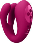 VIVE Yoko Triple Action Vibrator Dual Prongs with Clitoral Pulse Wave Pink Vibrator