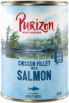 Purizon Purizon 5 + 1 gratis! 6 x 400/800 g Hrană umedă câini - Somon cu spanac & cocos (6 400 g)