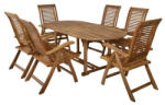 HECHT Mobilier pentru gradina Hecht camberet set contine 1 masa si 6 scaune din lemn de salcam (HECHTCAMBERETSET)