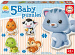 Educa Puzzle pentru bebelus Educa 5 in 1 - Baby Animals (EDU13473) Puzzle