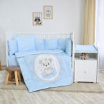 Lorelli Set de lenjerie de pat Lorelli - Trend, Ursuleț, cu balustrade, albastru (20800055901) Lenjerii de pat bebelusi‎, patura bebelusi
