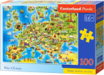 Castorland Puzzle Castorland din 100 de piese - Harta Europei (B-111060) Puzzle