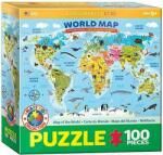 EUROGRAPHICS Puzzle Eurographics din 100 de piese - Harta lumii (61005554) Puzzle
