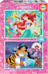 Educa Puzzle Educa din 2 x 48 de piese - Ariel, Jasmin (EDU18213) Puzzle