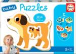 Educa Puzzle pentru bebelus Educa 5 in 1 - Domestic Animals (EDU17573) Puzzle
