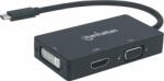 Manhattan Adaptor multiport Manhattan 152983, USB-C 3.1 pana la HDMI / DVI / VGA 4K / 1080p (152983)