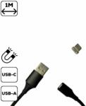 Cellect Type-C Mágneses USB Töltőkábel, Fekete (MDCU-MAGNET-TYPE-C)
