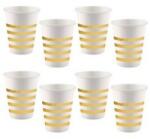 amscan Papírpohár 2, 7dl 8db Arany csíkos (LUFI616702)