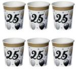  Papírpohár 25-ös számmal, 250ml 6db, Elegáns, 23377 (LUFI798101)