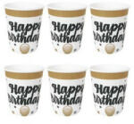  Papírpohár elegáns 2, 5dl, 6db, Happy Birthday, 24848 (LUFI988793)