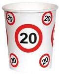  Papírpohár sebességkorlátozó 20-as számmal, 250ml 6db, 20758 (LUFI101697)