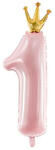 Partydeco Számos lufi 30" 78cm óriás babaRózsaszín szám, számjegy 1-es, csak levegővel tölthető (LUFI828571)