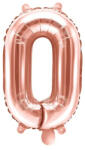Partydeco Számos lufi 14" (35cm) fólia szám, számjegy 0 csak levegővel tölthető, Rosegold (LUFI507994)