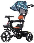 Nbw Tricicleta bebelusi cu copertina retractabila si maner parental pentru copii intre 2 si 6 ani, Albastra