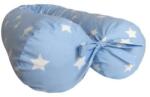 Zalnok Perna gravide multifunctionala 100% bumbac albastru cu stelute albe 160 cm x 15 cm