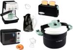 Smoby Set electrocasnice de bucătărie Oală sub presiune Tefal Clipso Pressure Cooker Smoby cu microunde cu sunete și lumini, aparat de cafea cu prăjitor de pâine și cană electrică (SM310510-4) Bucatarie copii