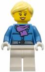 LEGO® City Minifigurina - Fata in haine de iarna cu par blond (hol126)
