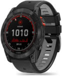  Garmin Fenix 3 / 3 HR / 5X / 5X Plus / 6X / 6X Pro / 7X, szilikon pótszíj, állítható, kétszínű, TP IconBand Pro, fekete/szürke
