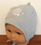  Minimanó téli kötött sapka pamuttal bélelve (44-46) szürke oroszlán