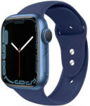 Apple Watch 4-6, SE, SE (2022) (38 / 40 mm) / Watch 7-9 (41 mm), szilikon pótszíj, állítható, két lyukas rögzítés, TP IconBand, sötétkék