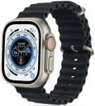 Apple Watch 4-6, SE, SE (2022) (38 / 40 mm) / Watch 7-9 (41 mm), szilikon pótszíj, állítható, hullámos kialakítás, TP IconBand Pro, fekete