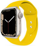 Apple Watch 4-6, SE, SE (2022) (42 / 44 mm) / Watch 7-9 (45 mm) / Watch Ultra 1-2 (49 mm), szilikon pótszíj, állítható, két lyukas rögzítés, TP IconBand, sárga - pixato