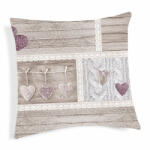 MONDO ITALIA Párnahuzat SHABBY love lila 40x40 cm MADE IN ITALY