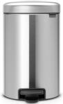 Brabantia NewIcon pedálos hulladékgyűjtő szagmentesen záródó Soft-Close fedél, műanyag tartály, 12L - X méret, r. m. acél, selyem - 113604 (113604)