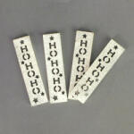  HOHOHO feliratos biléta 4db/csomag - ezüst csillámos - kosarbolt